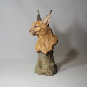 statue d'un buste de caracal de trois quart
